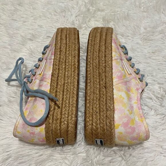 Superga x LoveShackFancy Platform Sneaker Slides in Floral Pink Yellow Size 37 - Picture 3 of 6